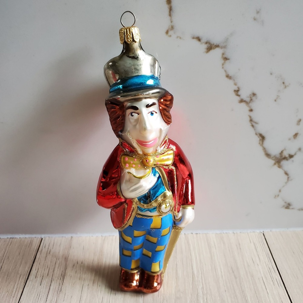 Kurt S Adler Polonaise Collection Alice In Wonderland Mad Hatter Glass Ornament